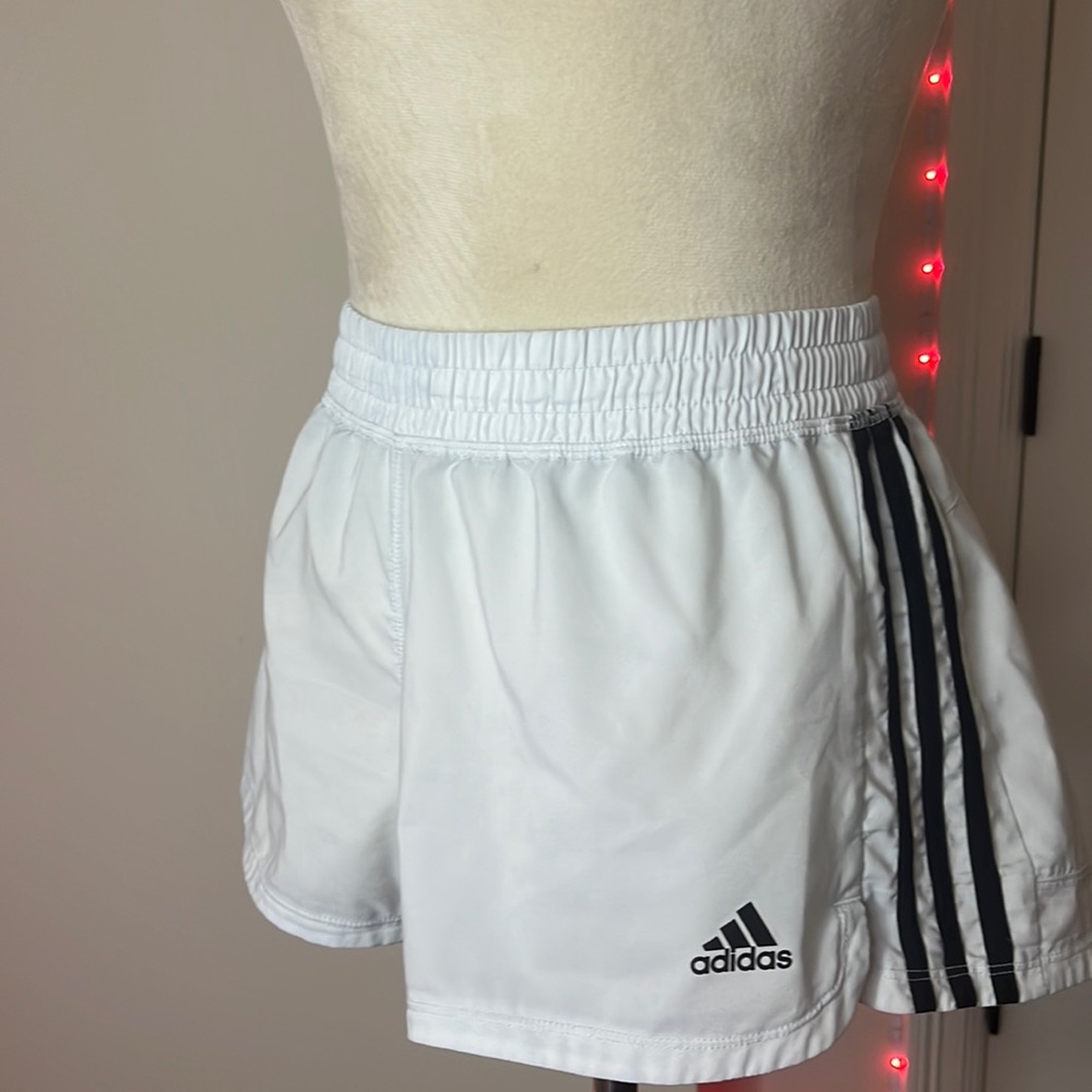 white addida shorts